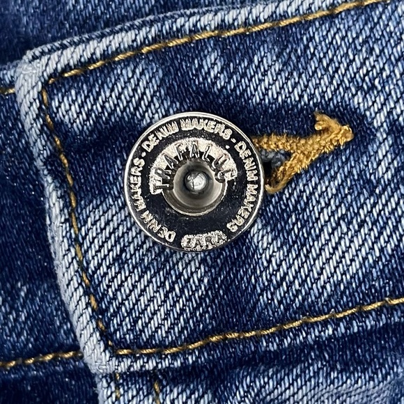 #125 Zara TRF IX'D Makers Distressed Denim Skirt with Raw Hem - Picture 3 of 9